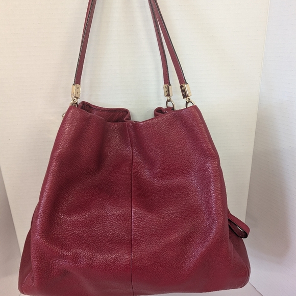 Coach Bag Madison Phoebe Cranberry Red Leather Shoulder Hobo H24621 From 2013 - Picture 6 of 16